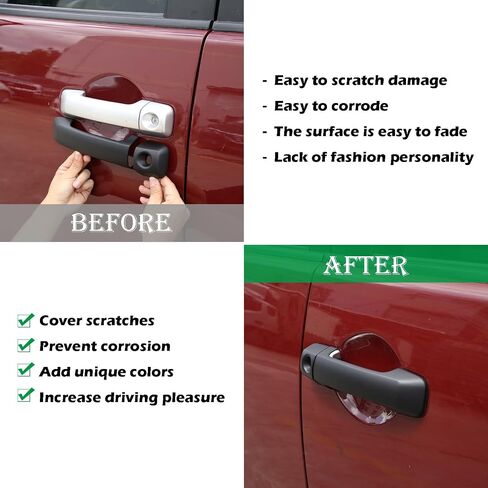 LLKUANG ABS مقبض الباب الخارجي للسيارة غطاء مزخرف مناسب لملحقات مقبض Toyota FJ Cruiser 4 قطعة/المجموعة (نمط ألياف الكربون) in Saudi Arabia