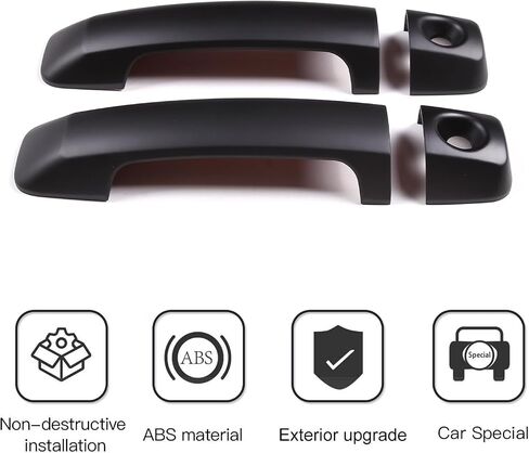 LLKUANG ABS مقبض الباب الخارجي للسيارة غطاء مزخرف مناسب لملحقات مقبض Toyota FJ Cruiser 4 قطعة/المجموعة (نمط ألياف الكربون) in Saudi Arabia