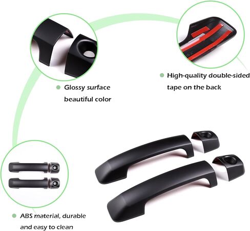 LLKUANG ABS مقبض الباب الخارجي للسيارة غطاء مزخرف مناسب لملحقات مقبض Toyota FJ Cruiser 4 قطعة/المجموعة (نمط ألياف الكربون) in Saudi Arabia