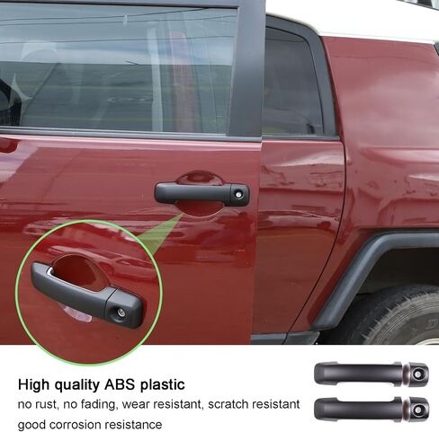 LLKUANG ABS مقبض الباب الخارجي للسيارة غطاء مزخرف مناسب لملحقات مقبض Toyota FJ Cruiser 4 قطعة/المجموعة (نمط ألياف الكربون) in Saudi Arabia