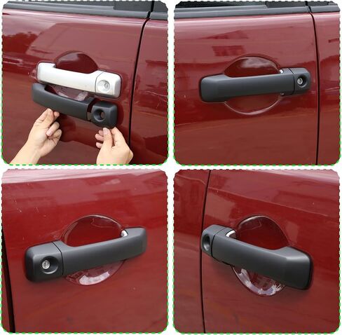 LLKUANG ABS مقبض الباب الخارجي للسيارة غطاء مزخرف مناسب لملحقات مقبض Toyota FJ Cruiser 4 قطعة/المجموعة (نمط ألياف الكربون) in Saudi Arabia