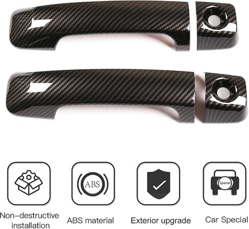 LLKUANG ABS مقبض الباب الخارجي للسيارة غطاء مزخرف مناسب لملحقات مقبض Toyota FJ Cruiser 4 قطعة/المجموعة (نمط ألياف الكربون) in Saudi Arabia