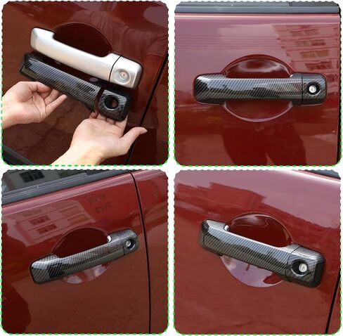 LLKUANG ABS مقبض الباب الخارجي للسيارة غطاء مزخرف مناسب لملحقات مقبض Toyota FJ Cruiser 4 قطعة/المجموعة (نمط ألياف الكربون) in Saudi Arabia
