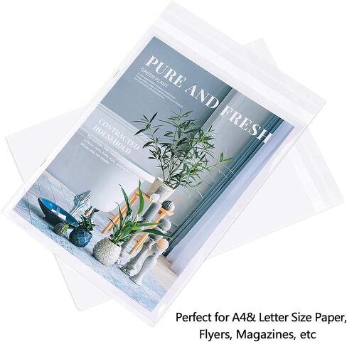 MIASHIP Clear Cellophane Bags 9x12 Inch Resealable Cello Plastic Bags for Gift Wrapping, Sweet Bags, Cookie Bags, Clear Cello Bags and Jewelry Bags | Perfect for Small Businesses | Pack of 100 in Saudi Arabia