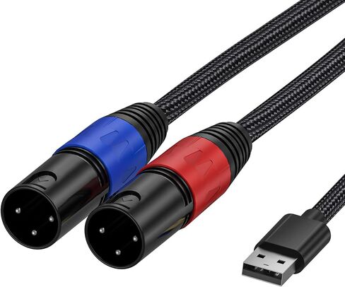 كابل صوت USB A إلى Dual XLR Male (6.6FT) USB A إلى 2 XLR كابل مضخم طاقة ستيريو للكمبيوتر الشخصي، والكمبيوتر اللوحي، ومضخم وصلة الكمبيوتر المحمول، وخلاط وحدة التحكم، ملاحظة: التسجيل غير قابل للتطبيق، والشاحنة، ومنافذ USB للتلفزيون in Kuwait