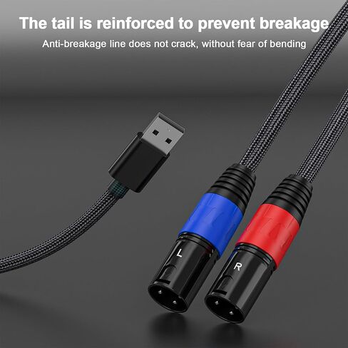 كابل صوت USB A إلى Dual XLR Male (6.6FT) USB A إلى 2 XLR كابل مضخم طاقة ستيريو للكمبيوتر الشخصي، والكمبيوتر اللوحي، ومضخم وصلة الكمبيوتر المحمول، وخلاط وحدة التحكم، ملاحظة: التسجيل غير قابل للتطبيق، والشاحنة، ومنافذ USB للتلفزيون in Kuwait