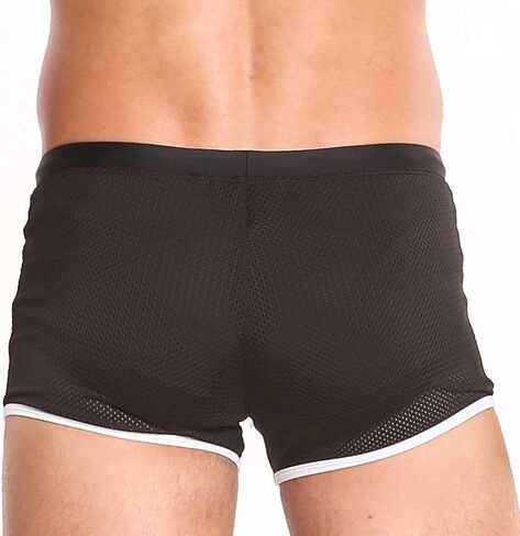 Taddlee Swimwear Men Swimsuits Swim Boxer Shorts Trunks Solid Black Mesh Bikini in Saudi Arabia