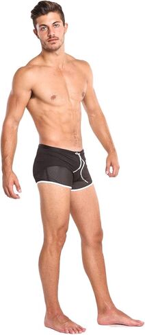 Taddlee Swimwear Men Swimsuits Swim Boxer Shorts Trunks Solid Black Mesh Bikini in Saudi Arabia
