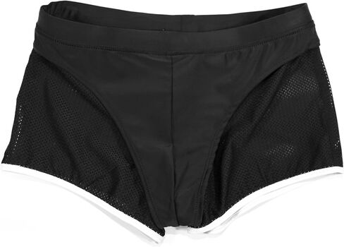 Taddlee Swimwear Men Swimsuits Swim Boxer Shorts Trunks Solid Black Mesh Bikini in Saudi Arabia