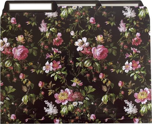 Anna Griffin Lillian Floral File Folders - 12 Elegant Letter Size Folders with 3 Tab Dividers, Perfect for Organizing Documents in Style at Home or Office in Saudi Arabia
