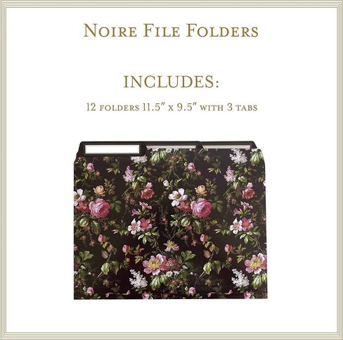 Anna Griffin Lillian Floral File Folders - 12 Elegant Letter Size Folders with 3 Tab Dividers, Perfect for Organizing Documents in Style at Home or Office in Saudi Arabia