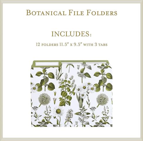 Anna Griffin Lillian Floral File Folders - 12 Elegant Letter Size Folders with 3 Tab Dividers, Perfect for Organizing Documents in Style at Home or Office in Saudi Arabia