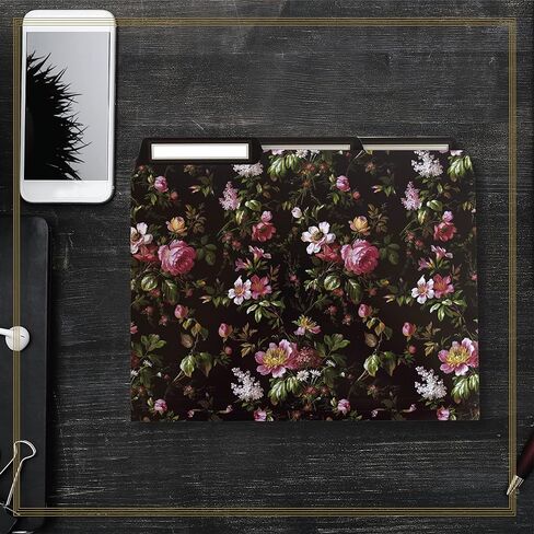 Anna Griffin Lillian Floral File Folders - 12 Elegant Letter Size Folders with 3 Tab Dividers, Perfect for Organizing Documents in Style at Home or Office in Saudi Arabia