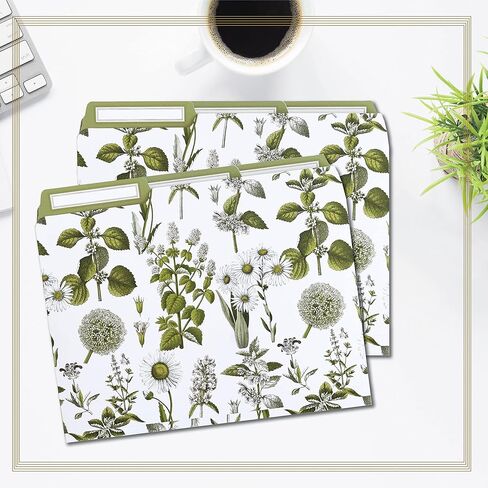 Anna Griffin Lillian Floral File Folders - 12 Elegant Letter Size Folders with 3 Tab Dividers, Perfect for Organizing Documents in Style at Home or Office in Saudi Arabia