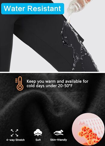 Mivie Women's Fleece Lined Cargo Joggers Pants Water Resistant Winter Cold Weather Hiking Travel Sweatpant with Zipper Pocket in Saudi Arabia