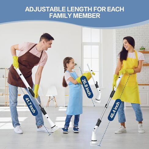 Electric Spin Scrubber Cordless Scrubber Brush with Long Handle Electric Brush for Cleaning Scrubbers for Cleaning Bathroom Power Cleaning Brush Bathroom Cleaning Tools in Kuwait