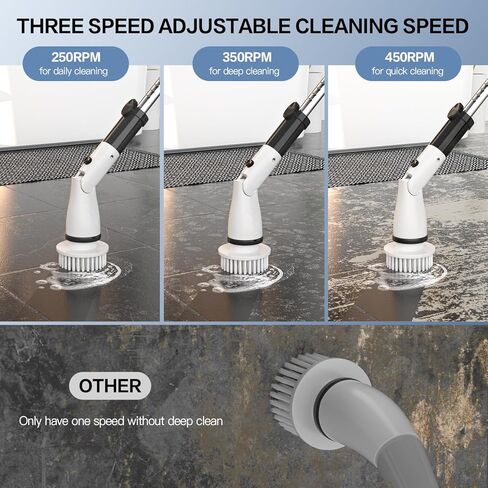 Electric Spin Scrubber Cordless Scrubber Brush with Long Handle Electric Brush for Cleaning Scrubbers for Cleaning Bathroom Power Cleaning Brush Bathroom Cleaning Tools in Kuwait