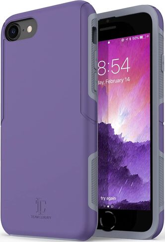 TEAM LUXURY for iPhone se case for iPhone se 2022 case for iPhone 8 case for iPhone 7 case, [Military Grade Protection] Shockproof Protective Phone Case 4.7" - Black/Gray in Saudi Arabia