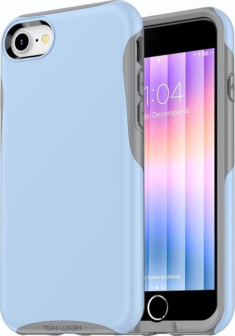 TEAM LUXURY for iPhone se case for iPhone se 2022 case for iPhone 8 case for iPhone 7 case, [Military Grade Protection] Shockproof Protective Phone Case 4.7" - Black/Gray in Kuwait