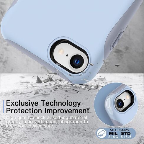 TEAM LUXURY for iPhone se case for iPhone se 2022 case for iPhone 8 case for iPhone 7 case, [Military Grade Protection] Shockproof Protective Phone Case 4.7" - Black/Gray in Kuwait