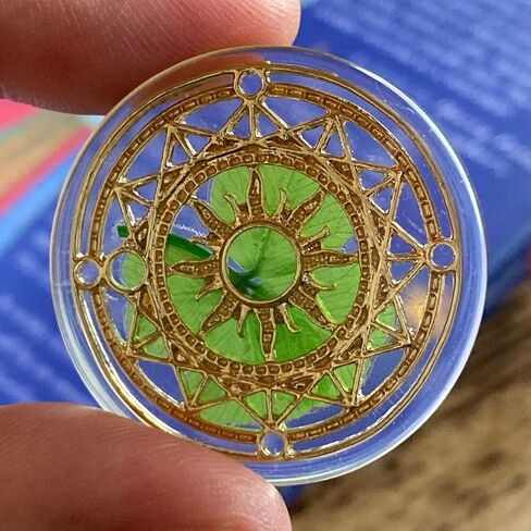 Real Four Leaf Clover Good Luck Pocket Token, Preserved, 1.25", Including Metal Ornament (Dream Catcher) in Saudi Arabia