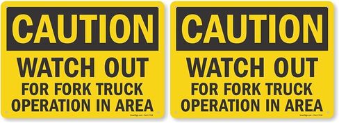 SmartSign "Caution - Watch Out For Fork Truck Operation" Sign | 10" x 14" Plastic in Saudi Arabia