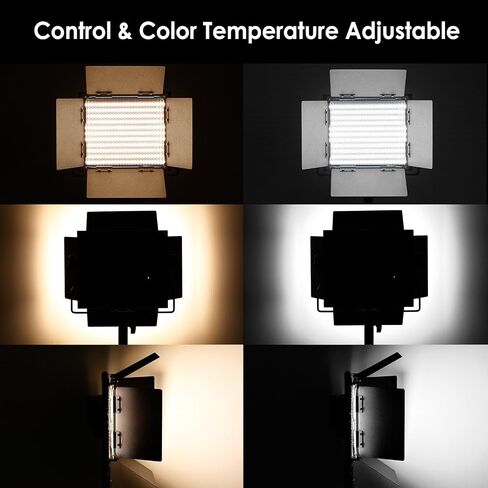 Neewer Metal Bi-Color LED Video Light for Studio, YouTube, Product Photography, Video Shooting, Durable Metal Frame, Dimmable 660 Beads, with U Bracket and Barndoor, 3200-5600K, CRI 96+ (Blue) in Saudi Arabia
