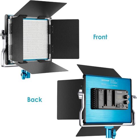Neewer Metal Bi-Color LED Video Light for Studio, YouTube, Product Photography, Video Shooting, Durable Metal Frame, Dimmable 660 Beads, with U Bracket and Barndoor, 3200-5600K, CRI 96+ (Blue) in Saudi Arabia