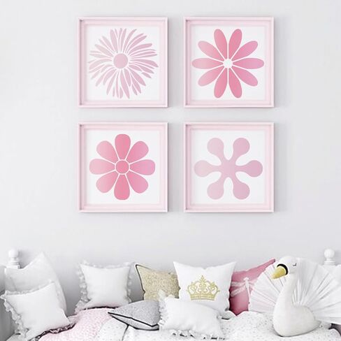 Flower Stencils for Painting on Wood Crafts Reusable Daisy Stencil Art Paint on Wall Canvas Pattern Spring Floral Paint Stencils for Card Making Fabric Shirt Furniture (15 Daisy 6in) in Saudi Arabia