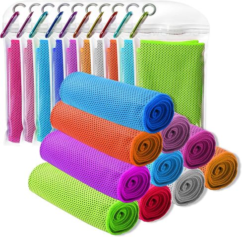 Gillna Cooling Towels for Neck and Face,10 Packs Ice Towel (36"x 12")，Soft Breathable Chilly Towel,Instant Microfiber Towels for Yoga, Fishing,Sport,Fitness and Running in Kuwait