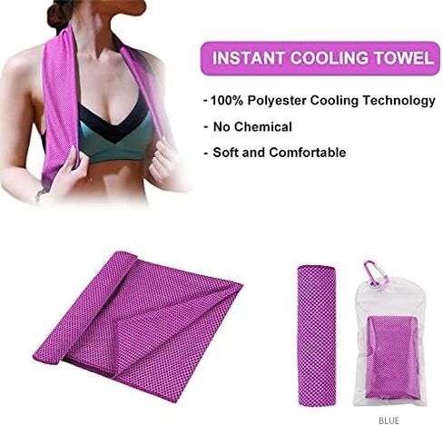 Gillna Cooling Towels for Neck and Face,10 Packs Ice Towel (36"x 12")，Soft Breathable Chilly Towel,Instant Microfiber Towels for Yoga, Fishing,Sport,Fitness and Running in Kuwait