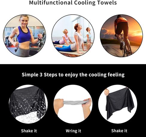 Gillna Cooling Towels for Neck and Face,10 Packs Ice Towel (36"x 12")，Soft Breathable Chilly Towel,Instant Microfiber Towels for Yoga, Fishing,Sport,Fitness and Running in Kuwait
