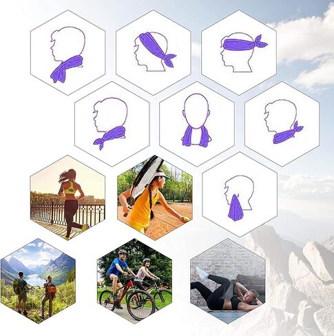 Gillna Cooling Towels for Neck and Face,10 Packs Ice Towel (36"x 12")，Soft Breathable Chilly Towel,Instant Microfiber Towels for Yoga, Fishing,Sport,Fitness and Running in Kuwait