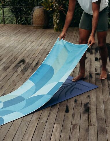 Yoga Design LAB | The HOT Yoga Towel | Premium Non Slip Colorful Towel | Designed in Bali | Eco Printed + Quick Dry + Mat Sized | Ideal for Hot Yoga, Bikram, Ashtanga, Sport, Travel! (Breathe,) in Saudi Arabia