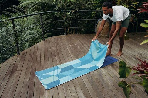 Yoga Design LAB | The HOT Yoga Towel | Premium Non Slip Colorful Towel | Designed in Bali | Eco Printed + Quick Dry + Mat Sized | Ideal for Hot Yoga, Bikram, Ashtanga, Sport, Travel! (Breathe,) in Saudi Arabia