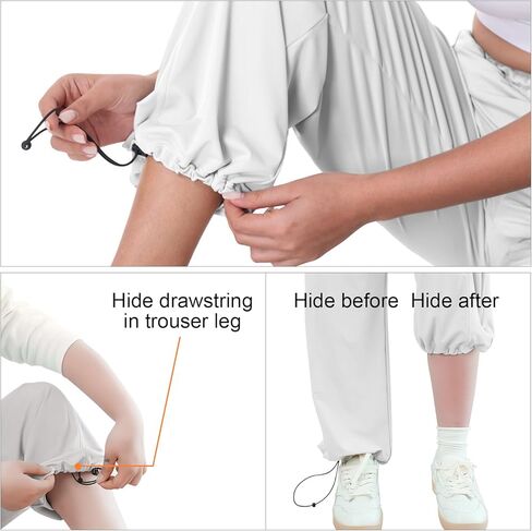 MAISON MISFITS 15 Womens Cool Summer Pants Elastic Waist Sweatpants Joggers with Pockets Lightweight Wide Leg 2024 UPF 50+ in Kuwait