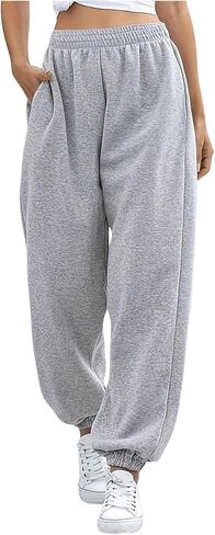 RoseSeek Women's Baggy Sweatpants High Elastic Waist Loose Jogger Pants Workout Gym Pants with Pocket in Saudi Arabia