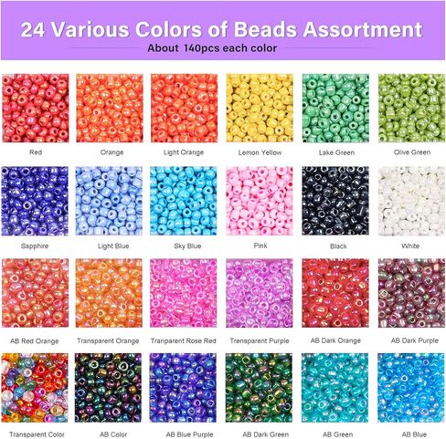 4mm Glass Seed Beads, 6/0 Small Pony Beads Jewelry Friendship Bracelet Making Kit, Tiny Waist Letter Beads, DIY Art Craft Gifts in Saudi Arabia