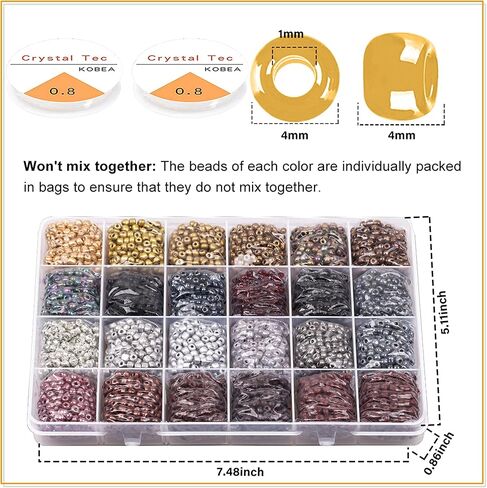 4mm Glass Seed Beads, 6/0 Small Pony Beads Jewelry Friendship Bracelet Making Kit, Tiny Waist Letter Beads, DIY Art Craft Gifts in Saudi Arabia