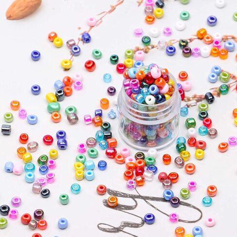 4mm Glass Seed Beads, 6/0 Small Pony Beads Jewelry Friendship Bracelet Making Kit, Tiny Waist Letter Beads, DIY Art Craft Gifts in Saudi Arabia