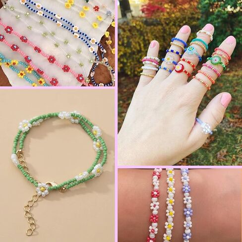 4mm Glass Seed Beads, 6/0 Small Pony Beads Jewelry Friendship Bracelet Making Kit, Tiny Waist Letter Beads, DIY Art Craft Gifts in Saudi Arabia