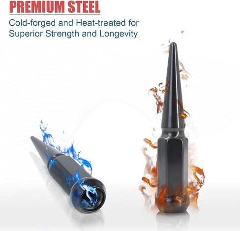 M14x1.5 صواميل العروة السوداء 32 قطعة + أداة، 14x1.5 مم صواميل العروة متوافقة مع Ford F250 F350 Ram 2500 3500 GMC Sierra Savana Chevy Express معظم 8 عجلات 4 العروة in Kuwait