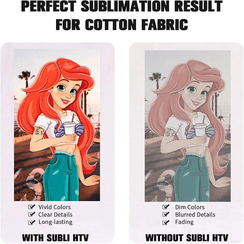 Sublimation HTV for Dark/Light Fabric, Matte Sublimation Vinyl 12 inch X 8 ft, Sublimation Blanks for Sublimation Shirts/Bag/Hat/Pillow in Saudi Arabia