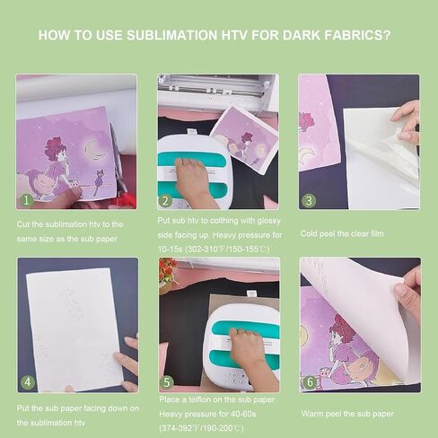 A ANGG Sublimation HTV للنسيج الداكن/الخفيف - فينيل تصعيد غير لامع مقاس 12 بوصة × 8 قدم - فراغات تصعيد للقمصان/الحقيبة/القبعة/الوسادة in Kuwait