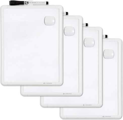 U Brands Contempo Magnetic Dry Erase Board Kit, 8.5"x11", White Modern Frame, includes 4 Markers and Magnet in Saudi Arabia