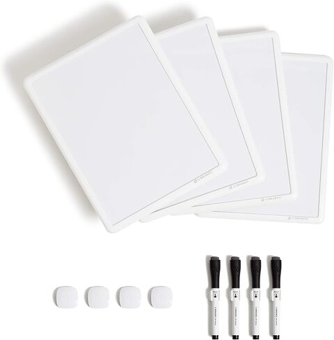 U Brands Contempo Magnetic Dry Erase Board Kit, 8.5"x11", White Modern Frame, includes 4 Markers and Magnet in Saudi Arabia