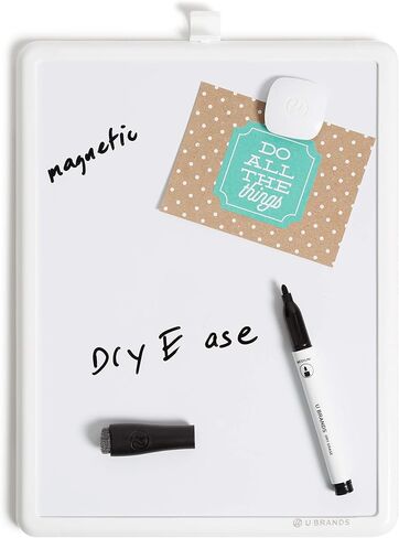 U Brands Contempo Magnetic Dry Erase Board Kit, 8.5"x11", White Modern Frame, includes 4 Markers and Magnet in Saudi Arabia