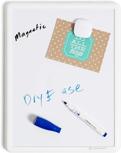 U Brands Contempo Magnetic Dry Erase Board Kit, 8.5"x11", White Modern Frame, includes 4 Markers and Magnet in Saudi Arabia