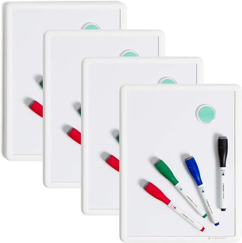 U Brands Contempo Magnetic Dry Erase Board Kit, 8.5"x11", White Modern Frame, includes 4 Markers and Magnet in Saudi Arabia