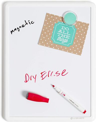 U Brands Contempo Magnetic Dry Erase Board Kit, 8.5"x11", White Modern Frame, includes 4 Markers and Magnet in Saudi Arabia